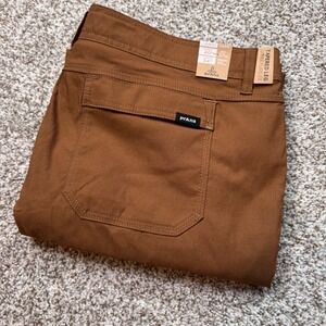 PrAna Stretch Zion II‎ Men's 40x34 Slim Fit Tapered Leg Pants Sepia New Hiking